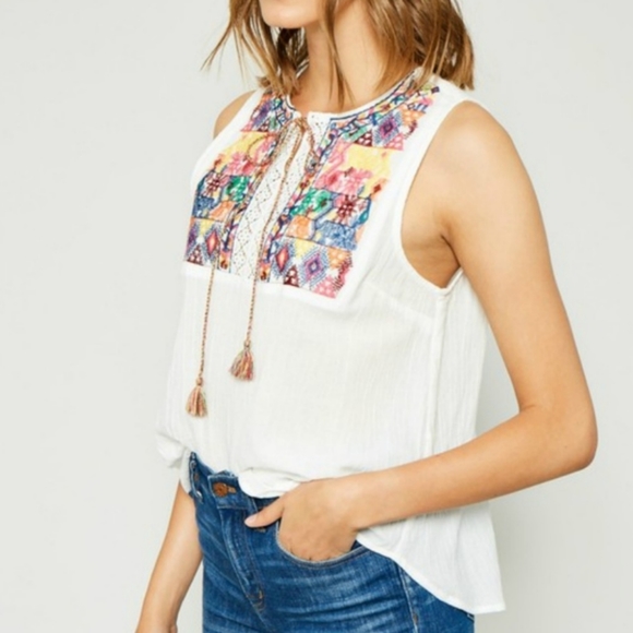 Hayden Tops - HAYDEN | LOS ANGELES Embroidered Sleeveless Top